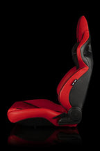 Braum Racing Orue Series Recline-able Racing Seat - Red Leather - PAIR
