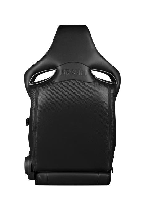 Braum Racing Orue Series Recline-able Racing Seat - Black Diamond Red Stitching - PAIR