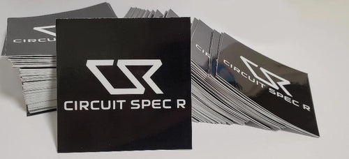 Circuit Spec R *CSR* Logo Stickers - 3x3" Gloss Black