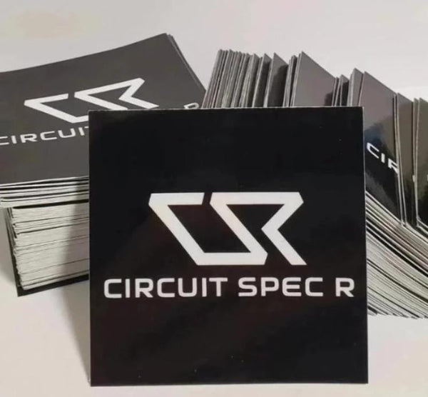 Circuit Spec R *CSR* Logo Stickers - 3x3" Gloss Black