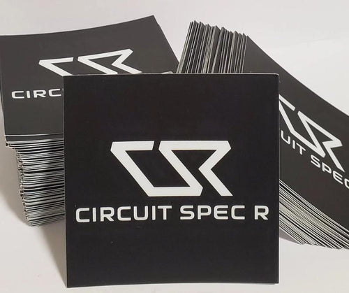 Circuit Spec R *CSR* Logo Stickers - 3x3" Matte Black