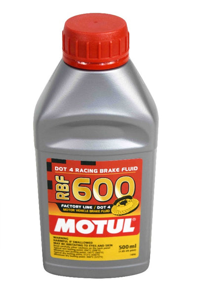 MOTUL 0.5 Liter (16.9 fl.oz) RBF 600 Brake Fluid - Racing Dot 4 Oil - 12 Bottles