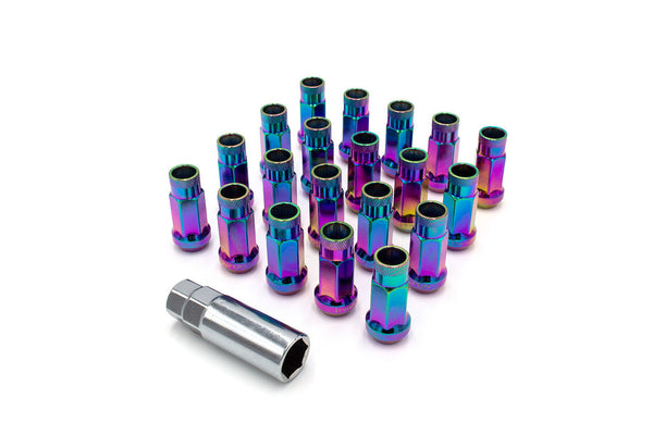 ISR Performance Steel 50mm Open Ended Lug Nuts - M12x1.25 - Neo Chrome