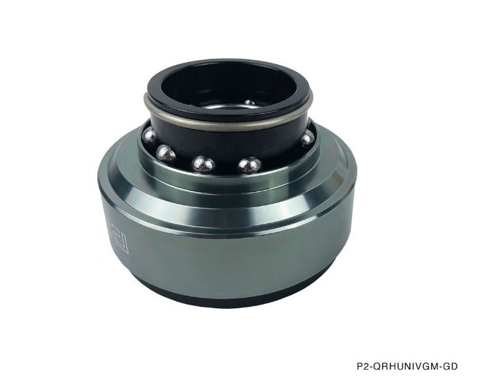 Phase 2 Motortrend (P2M) Black Gunmetal Aluminum Steering Wheel Quick Release Kit - Universal