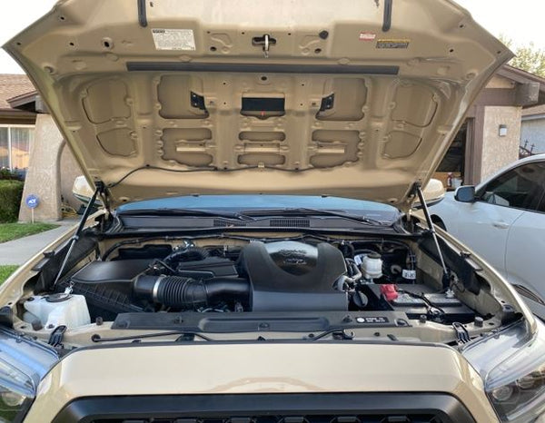 Phase 2 Motortrend (P2M) Black Series Engine Hood Bonnet Dampers Set - Toyota Tacoma (2017+)