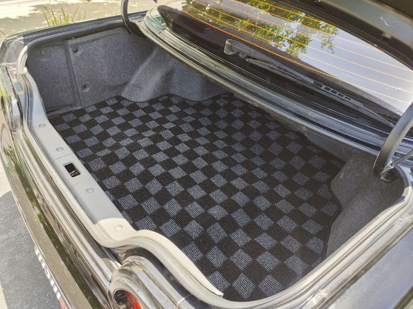 Phase 2 Motortrend (P2M) Checkered Flag Dark Grey Rear Trunk Mat - Nissan R32 Skyline GT-R