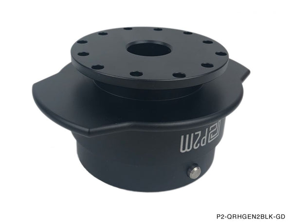 Phase 2 Motortrend (P2M) V2 Steering Wheel Quick Release Hub Kit Universal - Full Black