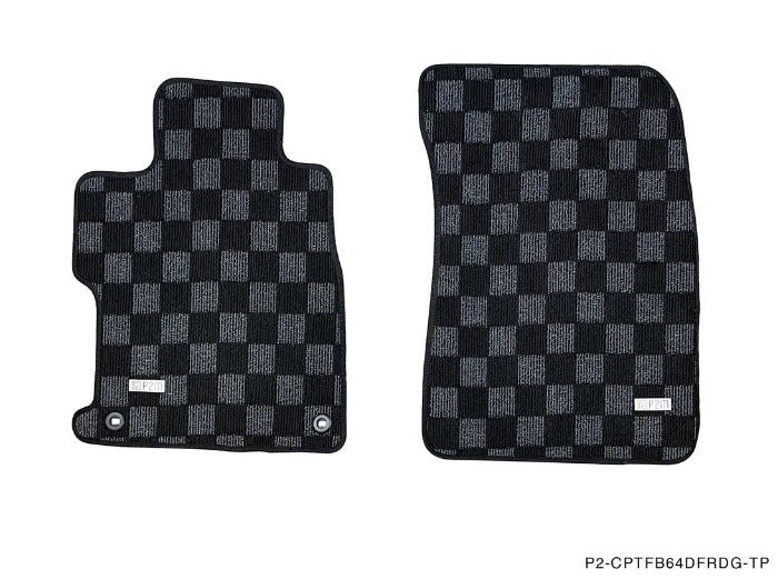 Phase 2 Motortrend (P2M) Checkered Carpet Race Floor Mats Front & Rear - Honda Civic Sedan FB6 (2012-2015)