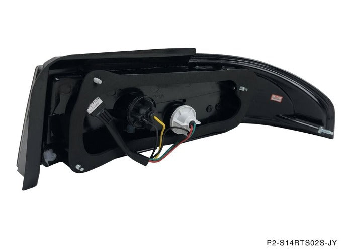 Phase 2 Motortrend (P2M) 3pc Crystal Clear Smoked LED Rear Taillights - Nissan 240sx S14 (1995-1998)