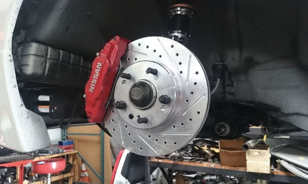 Phase 2 Motortrend (P2M) Z32 Zinc Coated Slotted Drilled Front Conversion Rotors 30MM - Nissan 240sx (1989-1998)
