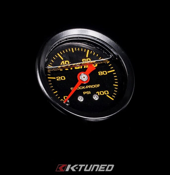 K-Tuned Shock Proof Fuel Pressure Gauge Marshall 0-100 psi - UNIVERSAL