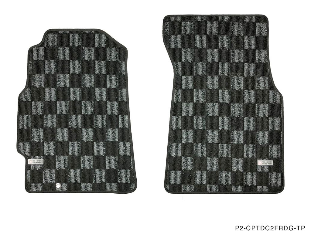 Phase 2 Motortrend (P2M) Checkered Flag Race Carpet Floor Mats Front & Rear - Acura Integra DC2 (1994-2001)