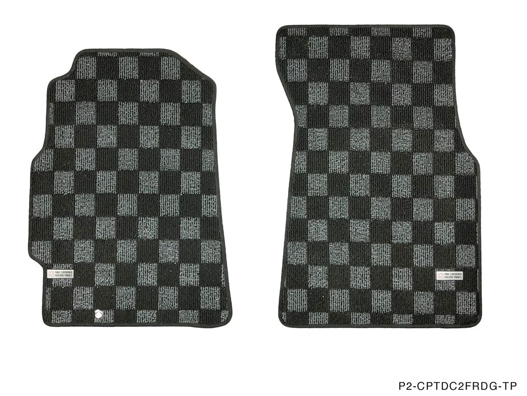 Phase 2 Motortrend (P2M) Checkered Flag Race Carpet Floor Mats Front & Rear - Acura Integra DC2 (1994-2001)