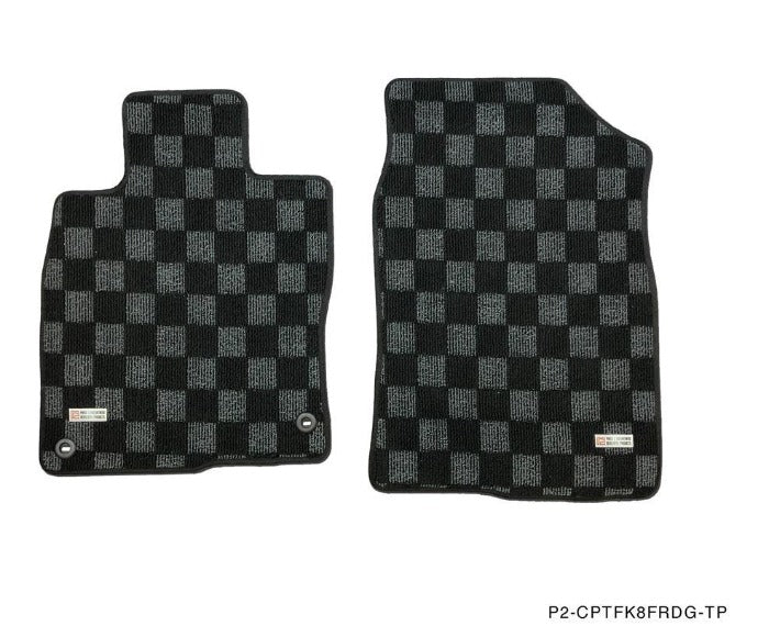Phase 2 Motortrend (P2M) Checkered Flag Race Carpet Floor Mats Front & Rear - Honda Civic & Type R FK8 (2015-2022)
