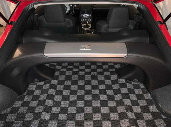 Phase 2 Motortrend (P2M) Dark Grey Checkered Carpet Rear Trunk Mat - Nissan Z33 350z Coupe