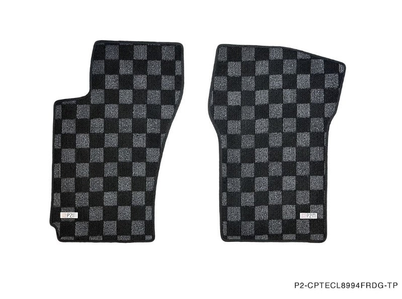 Phase 2 Motortrend (P2M) Checkered Carpet Race Floor Mats Front & Rear - Eagle Talon (1989-1994)