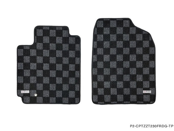 Phase 2 Motortrend (P2M) Checkered Carpet Race Floor Mats Front & Rear - Toyota Celica ZZT230 (1999-2006)