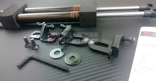 Phase 2 Motortrend (P2M) Carbon Fiber Series Engine Hood Bonnet Dampers Set - Nissan Z33 350z (2003-2009)