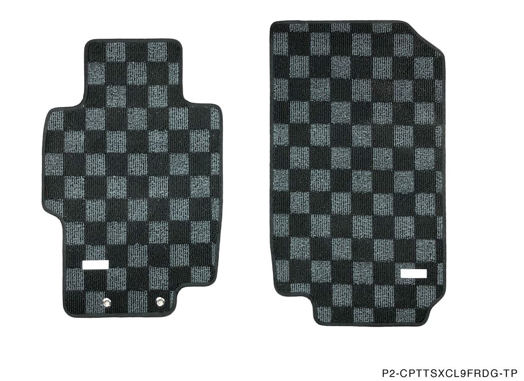 P2M Checkered Floor Mats Front & Rear - Acura TSX CL9 (2003-2007) - P2-CPTTSXCL9FRDG-TP