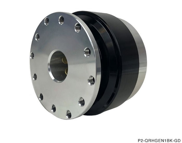 Phase 2 Motortrend (P2M) V1 Steering Wheel Quick Release Hub Kit Universal Fitment - Black Ring Silver Base
