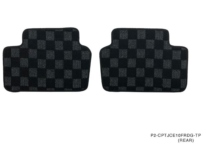 P2M Front & Rear Checkered Floor Mats - Lexus IS200 IS300 Altezza (1998-2005) - P2-CPTJCE10DG-TP
