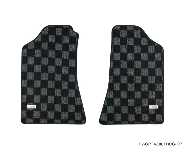 Phase 2 Motortrend (P2M) Checkered Flag Race Carpet Floor Mats Front & Rear - Toyota Corolla AE86 (1984-1987)