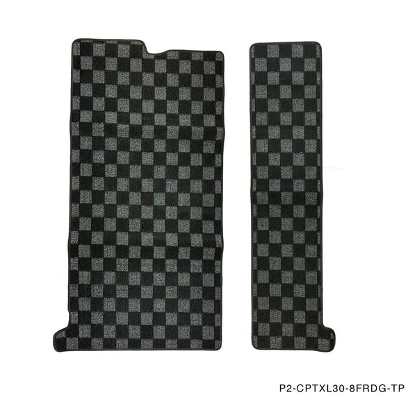Phase 2 Motortrend (P2M) Checkered Front & Rear Carpet Floor Mats - Toyota 8 Seater Sienna XL30 (2011-2020)