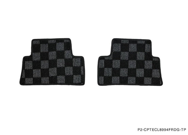 Phase 2 Motortrend (P2M) Checkered Carpet Race Floor Mats Front & Rear - Plymouth: Laser (1990-1994)