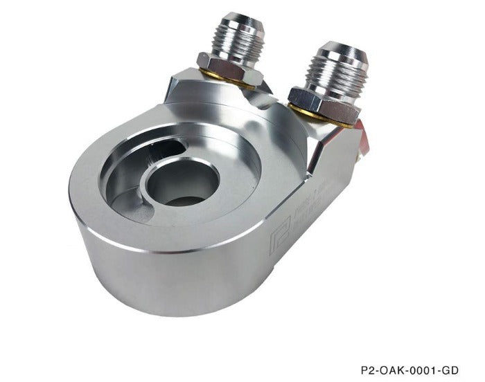P2M Angled Type Oil Cooler Filter Block Adapter Plate (M20X1.50, 3/4-16UNF) - P2-AOB0001-GD