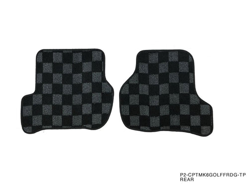 Phase 2 Motortrend (P2M) Checkered Carpet Race Floor Mats Front & Rear - VW MK6 Golf / GTI Hatchback (2010-2014)