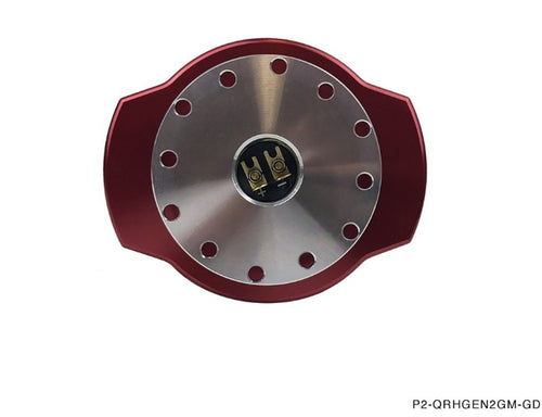 Phase 2 Motortrend (P2M) V2 Steering Wheel Quick Release Hub Kit Universal Fitment - Red Paddle Silver Base