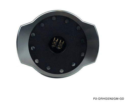 Phase 2 Motortrend (P2M) V2 Steering Wheel Quick Release Hub Kit Universal Fitment - Gunmetal Paddle Black Base