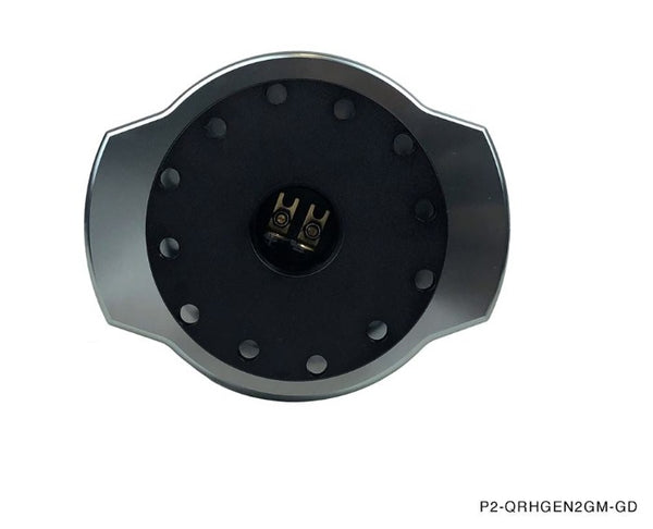 Phase 2 Motortrend (P2M) V2 Steering Wheel Quick Release Hub Kit Universal Fitment - Gunmetal Paddle Black Base
