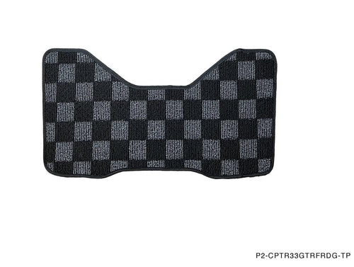 Phase 2 Motortrend (P2M) Front & Rear Checkered Flag Race Carpet Floor Mats - Nissan R33 Skyline GT-R