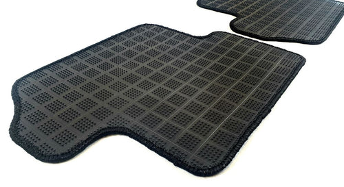 Phase 2 Motortrend (P2M) REAR Checkered Race Carpet Floor Mats (Dark Grey) - Nissan 240sx S13 (1989-1994)