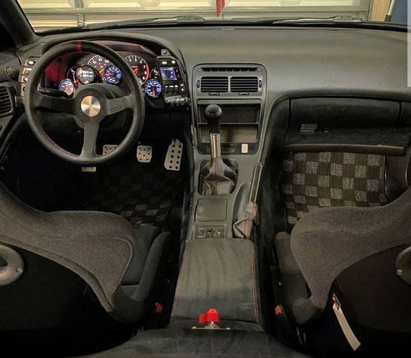 Phase 2 Motortrend (P2M) Checkered Race Carpet Floor Mats Set - Nissan Z32 300zx Coupe (1990-1996)