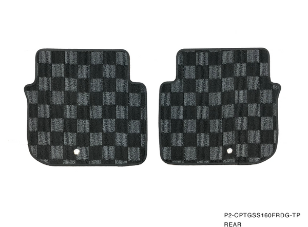 Phase 2 Motortrend (P2M) Front & Rear Checkered Carpet Floor Mats - Lexus GS300 GS400 (2000-2004)