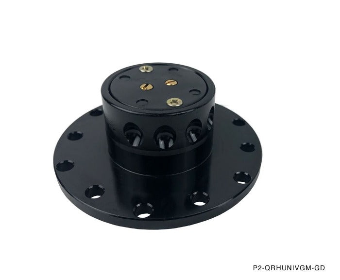 Phase 2 Motortrend (P2M) Black Gunmetal Aluminum Steering Wheel Quick Release Kit - Universal