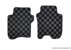 Phase 2 Motortrend (P2M) Checkered Carpet Race Floor Mats Front & Rear - Honda Fit GE (2009-2013)