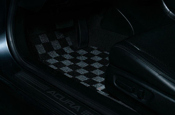Phase 2 Motortrend (P2M) Checkered Flag Race Carpet Floor Mats Front & Rear - Acura TSX CL9 (2003-2007)