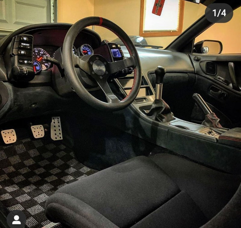 Phase 2 Motortrend (P2M) Checkered Race Carpet Floor Mats Set - Nissan Z32 300zx Coupe (1990-1996)