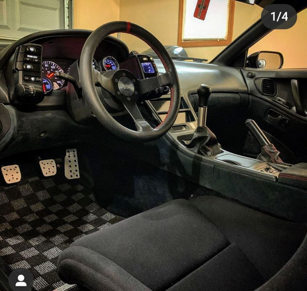 Phase 2 Motortrend (P2M) Checkered Race Carpet Floor Mats Set - Nissan Z32 300zx Coupe (1990-1996)