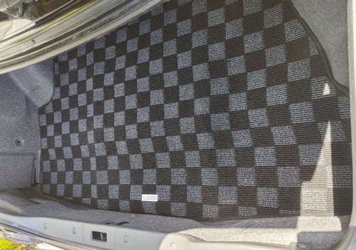 Phase 2 Motortrend (P2M) Checkered Flag Dark Grey Rear Trunk Mat - Nissan R32 Skyline GT-R