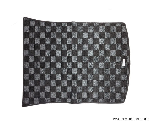 Phase 2 Motortrend (P2M) Checkered Flag Dark Grey Race Rear Trunk Mat - Tesla Model 3 (2017+)