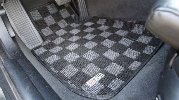 Phase 2 Motortrend (P2M) Checkered Flag Race Carpet Floor Mats Front & Rear - BMW E90 / E92 3 Series (2006-2012)