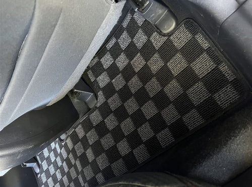 Phase 2 Motortrend (P2M) Checkered Carpet Race Floor Mats Front & Rear - Honda Civic Sedan FB6 (2012-2015)