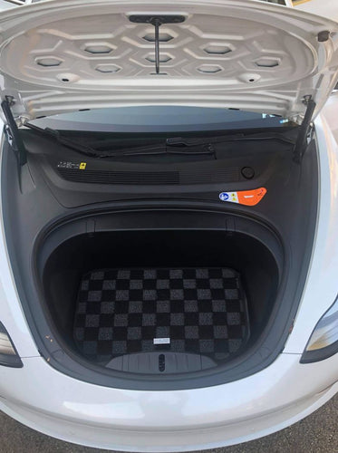 Phase 2 Motortrend (P2M) Checkered Flag Dark Grey Race Front Trunk Mat - Tesla Model 3 (2017+)