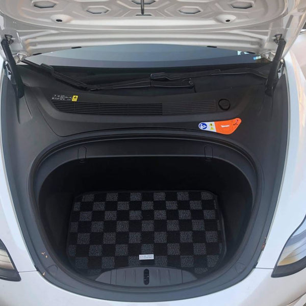 Phase 2 Motortrend (P2M) Checkered Flag Dark Grey Race Front Trunk Mat - Tesla Model 3 (2017+)