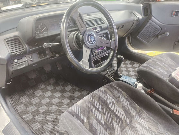 Phase 2 Motortrend (P2M) Checkered Flag Race Extended Carpet Floor Mats - Honda Civic EG6 Hatchback (1991-1995)