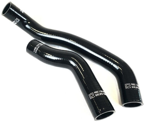 Phase 2 Motortrend (P2M) BLACK 3 Ply Silicone Reinforced Radiator Hoses - Mazda RX-7 FC3S 13B (1985-1992)
